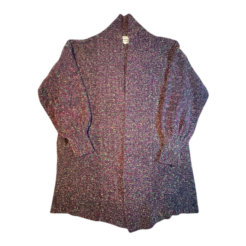 Westbound Cardigan Sweater Womens Medium Multicolor Confetti Knit Open Front